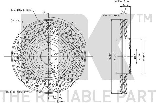 NK 203382 - Тормозной диск autospares.lv