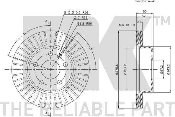 NK 313335 - Тормозной диск autospares.lv