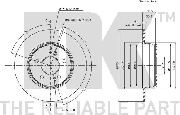 NK 203326 - Тормозной диск autospares.lv