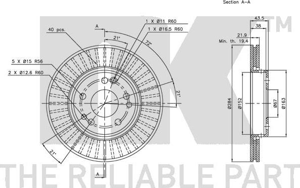 NK 203321 - Тормозной диск autospares.lv