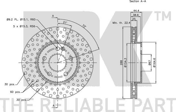 NK 313373 - Тормозной диск autospares.lv