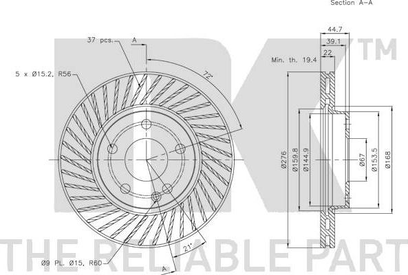 NK 313372 - Тормозной диск autospares.lv