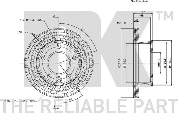 NK 203377 - Тормозной диск autospares.lv