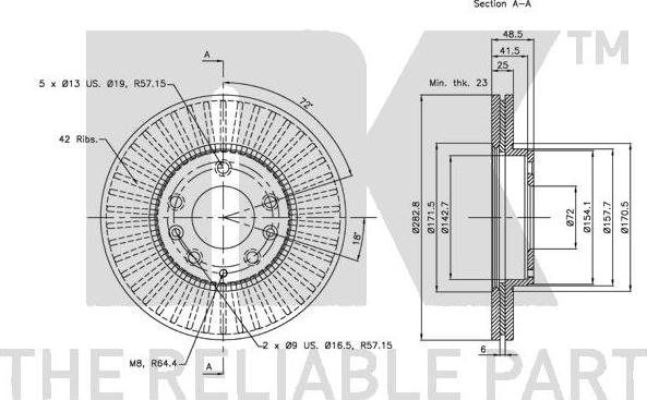 NK 203245 - Тормозной диск autospares.lv