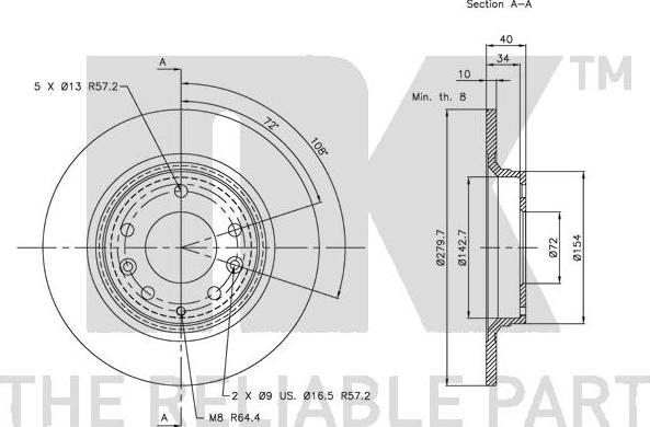 NK 203246 - Тормозной диск autospares.lv