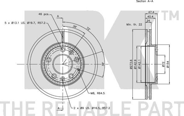 NK 313241 - Тормозной диск autospares.lv