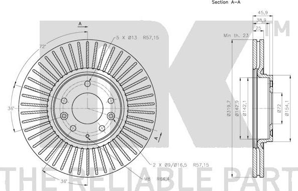 NK 203266 - Тормозной диск autospares.lv