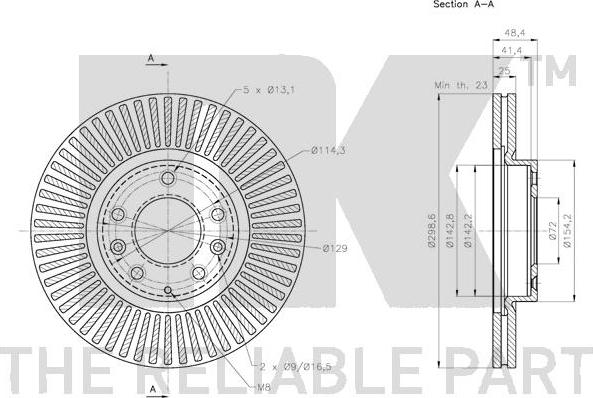 NK 203268 - Тормозной диск autospares.lv