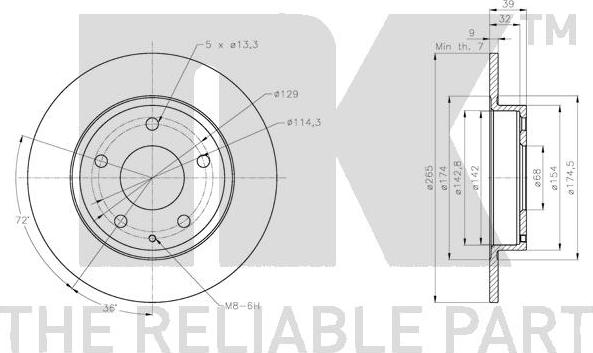 NK 313283 - Тормозной диск autospares.lv