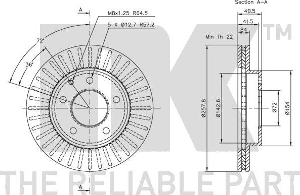 NK 313227 - Тормозной диск autospares.lv