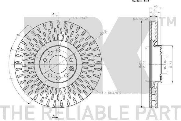 NK 203745 - Тормозной диск autospares.lv