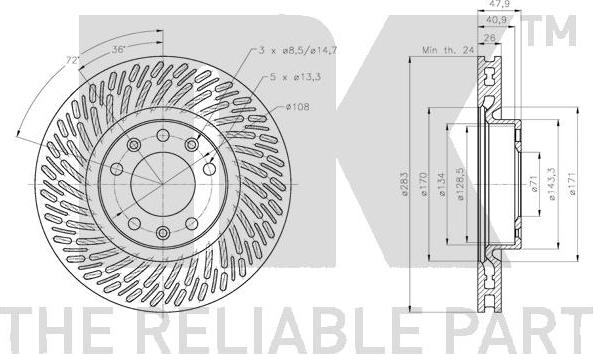 NK 313747 - Тормозной диск autospares.lv