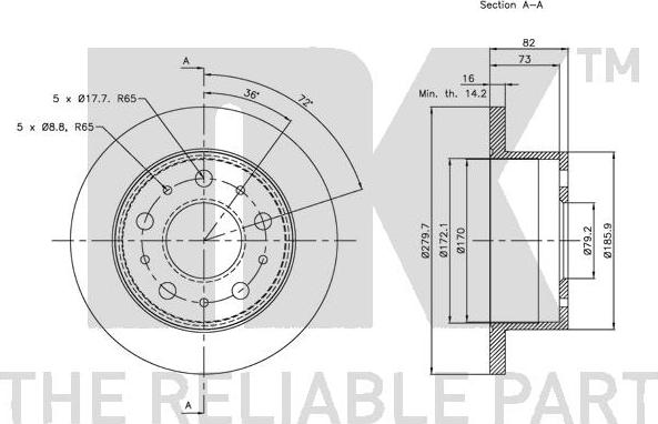 NK 203732 - Тормозной диск autospares.lv