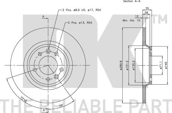 NK 203729 - Тормозной диск autospares.lv