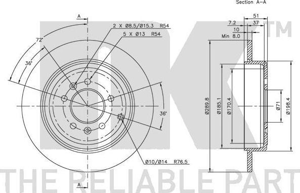 NK 203725 - Тормозной диск autospares.lv