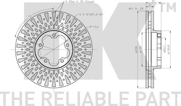 NK 312594 - Тормозной диск autospares.lv