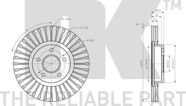 NK 202591 - Тормозной диск autospares.lv