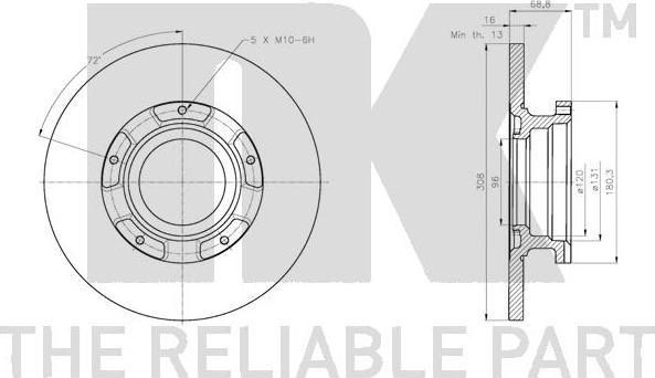 NK 312597 - Тормозной диск autospares.lv