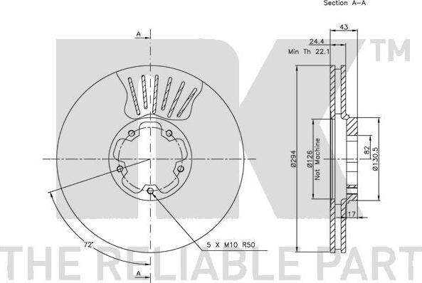 NK 202544 - Тормозной диск autospares.lv