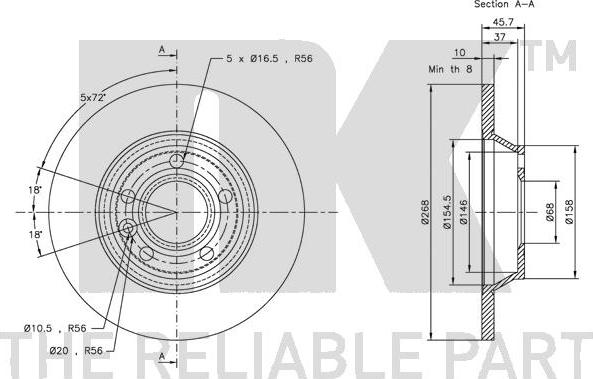 NK 202546 - Тормозной диск autospares.lv