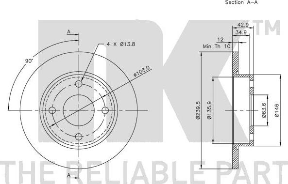 NK 202543 - Тормозной диск autospares.lv