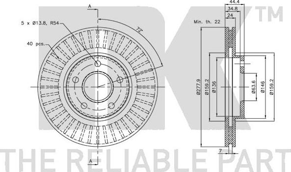 NK 202555 - Тормозной диск autospares.lv