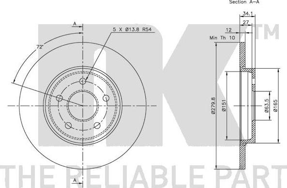 NK 202551 - Тормозной диск autospares.lv