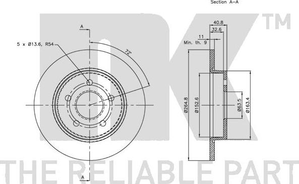 NK 202558 - Тормозной диск autospares.lv