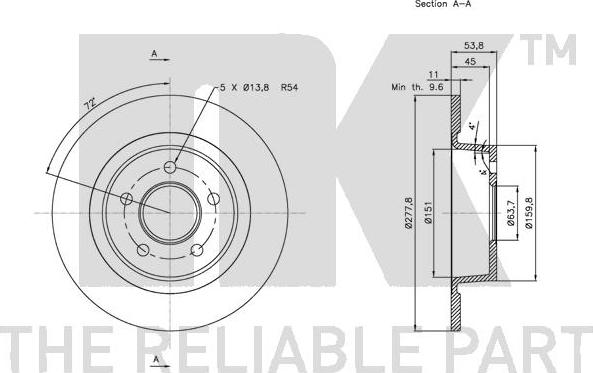 NK 202564 - Тормозной диск autospares.lv