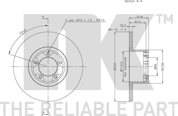 NK 202509 - Тормозной диск autospares.lv