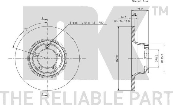 NK 202517 - Тормозной диск autospares.lv