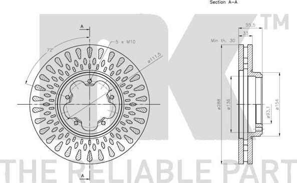 NK 202589 - Тормозной диск autospares.lv