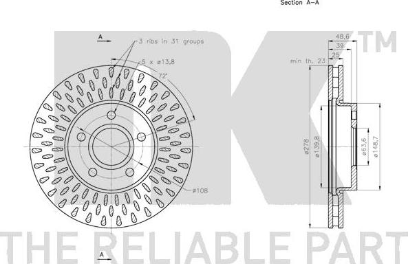 NK 202582 - Тормозной диск autospares.lv