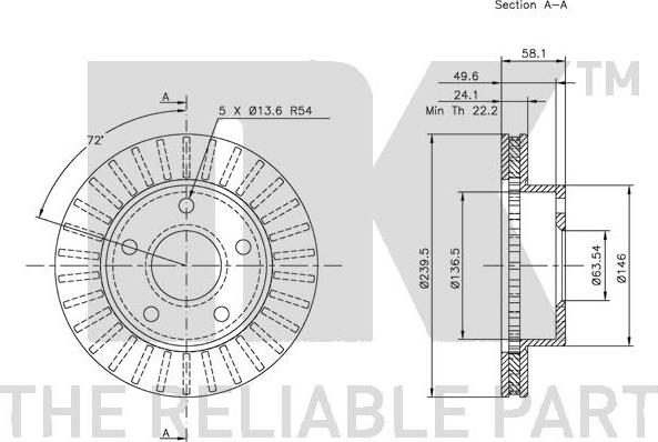 NK 202530 - Тормозной диск autospares.lv