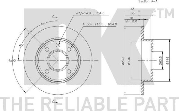 NK 312526 - Тормозной диск autospares.lv