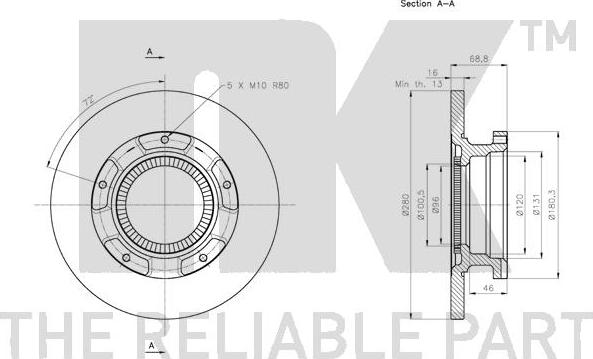 NK 312579 - Тормозной диск autospares.lv