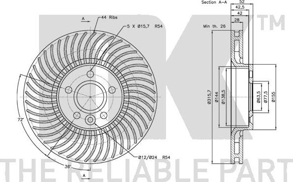 NK 312570 - Тормозной диск autospares.lv