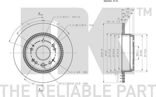 NK 202644 - Тормозной диск autospares.lv