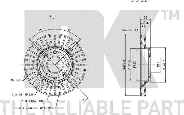 NK 202630 - Тормозной диск autospares.lv