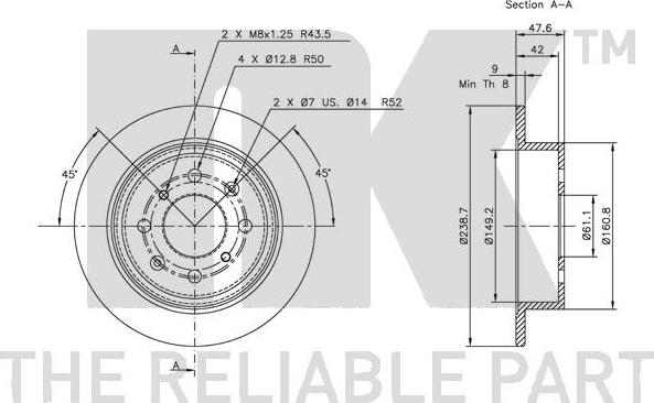 NK 312621 - Тормозной диск autospares.lv