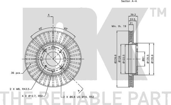 NK 312628 - Тормозной диск autospares.lv