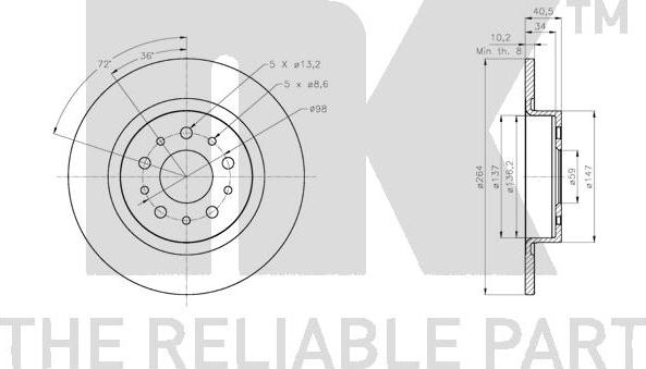 NK 312369 - Тормозной диск autospares.lv