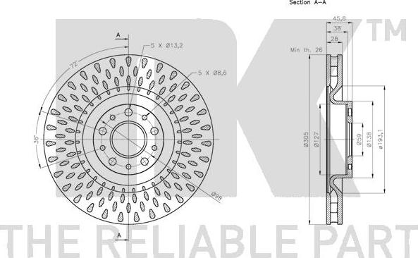 NK 312366 - Тормозной диск autospares.lv