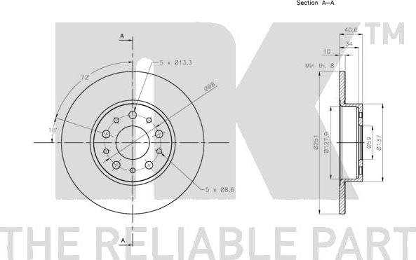 NK 202368 - Тормозной диск autospares.lv