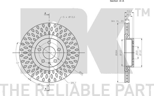 NK 202367 - Тормозной диск autospares.lv