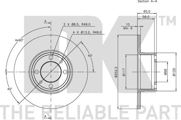 NK 202305 - Тормозной диск autospares.lv