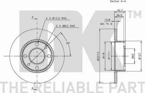 NK 312302 - Тормозной диск autospares.lv