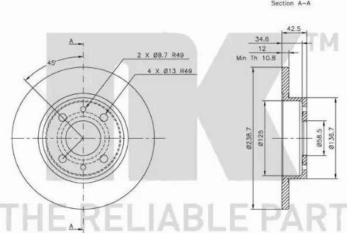 NK 312311 - Тормозной диск autospares.lv