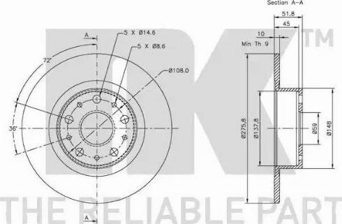 NK 312334 - Тормозной диск autospares.lv