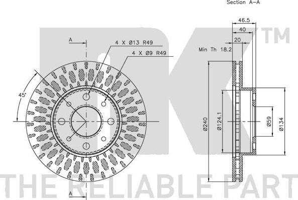 NK 202331 - Тормозной диск autospares.lv